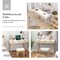 Costway Computer Desk 40'' Wooden Workstation Vanity Table with3 Drawers & Rubber Wood Legs